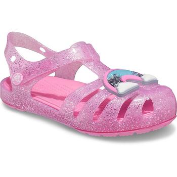 Crocs Isabella Charm Ruzove - Detske Sandále